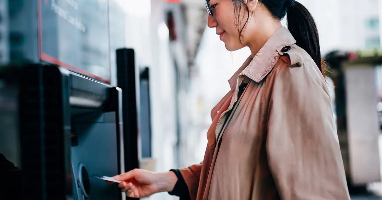 woman at atm